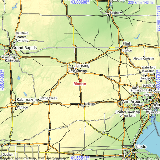 Topographic map of Mason