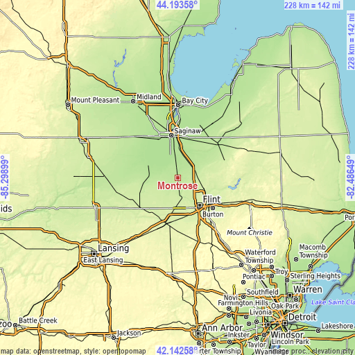 Topographic map of Montrose