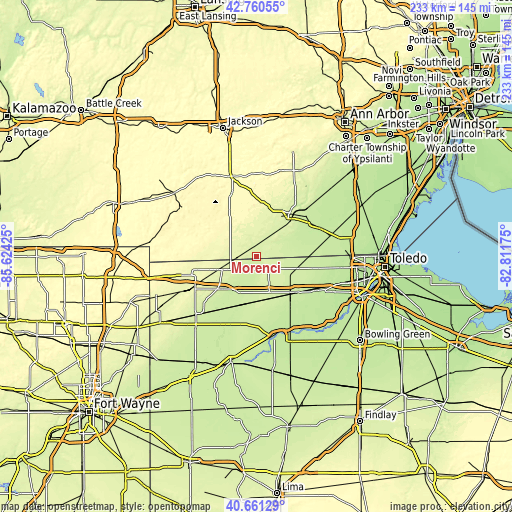 Topographic map of Morenci