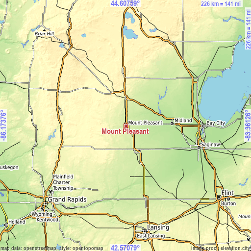 Topographic map of Mount Pleasant