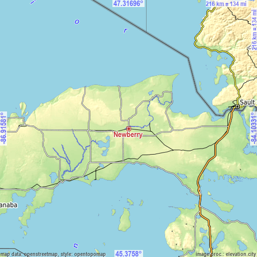 Topographic map of Newberry