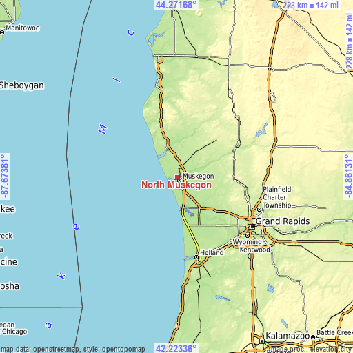 Topographic map of North Muskegon