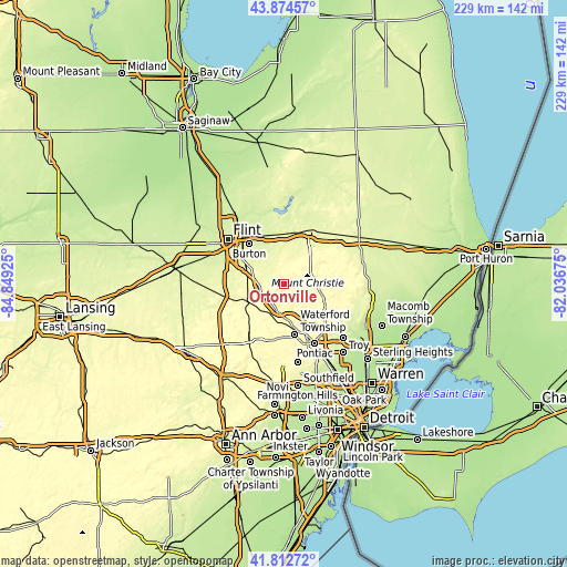 Topographic map of Ortonville