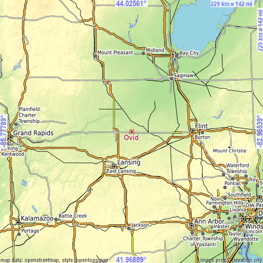 Topographic map of Ovid