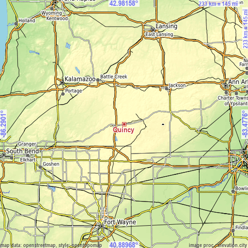 Topographic map of Quincy