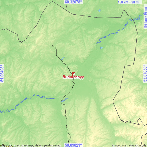 Topographic map of Rudnichnyy