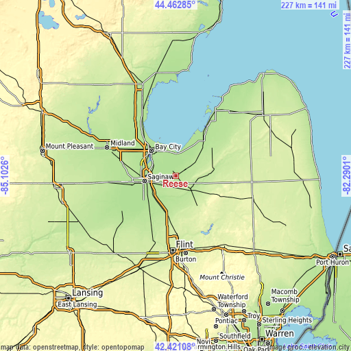 Topographic map of Reese