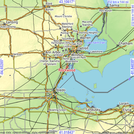 Topographic map of Rockwood