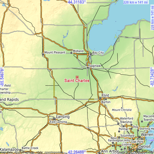 Topographic map of Saint Charles