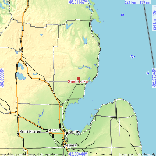 Topographic map of Sand Lake