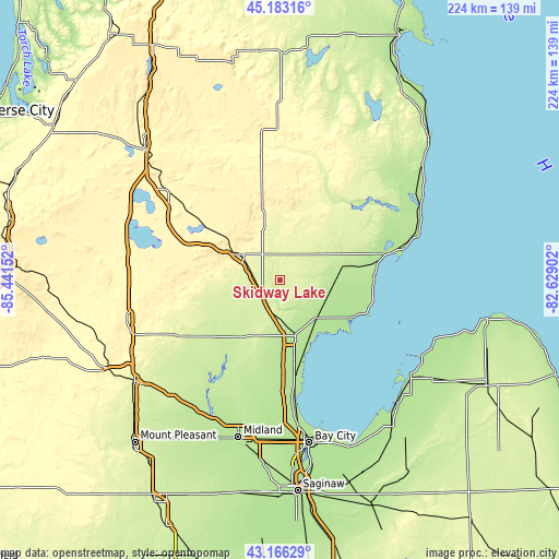 Topographic map of Skidway Lake