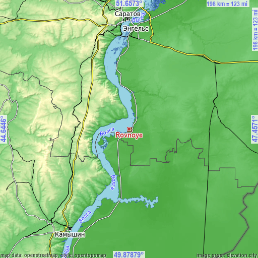 Topographic map of Rovnoye