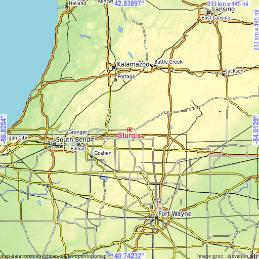 Topographic map of Sturgis