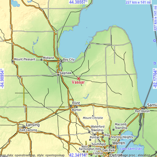 Topographic map of Vassar