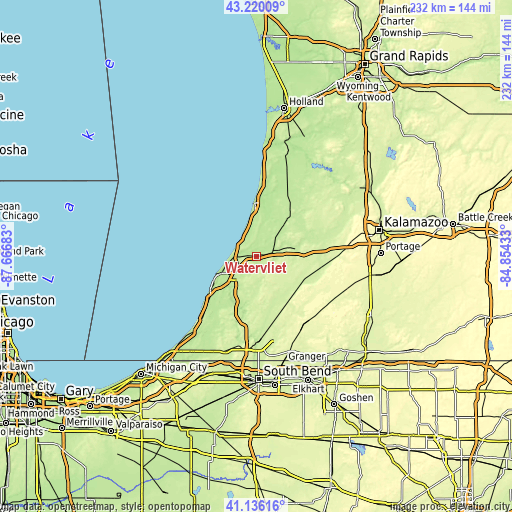 Topographic map of Watervliet