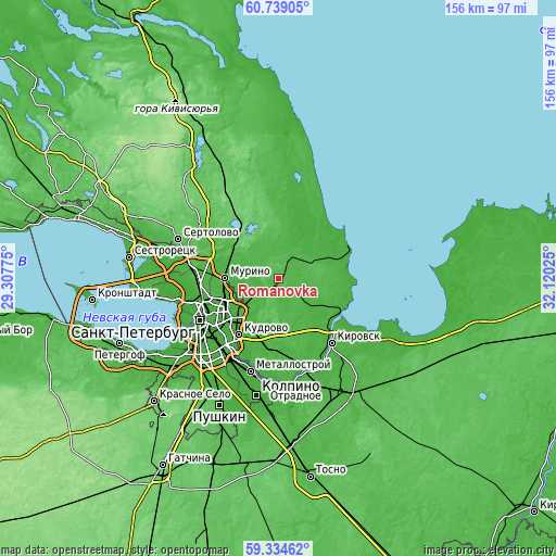 Topographic map of Romanovka