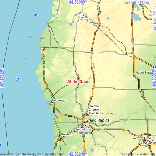 Topographic map of White Cloud