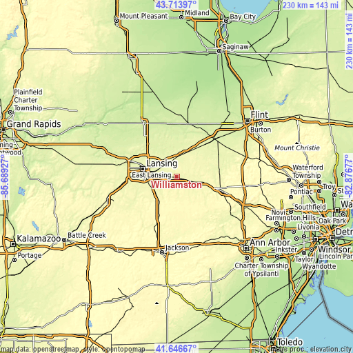 Topographic map of Williamston