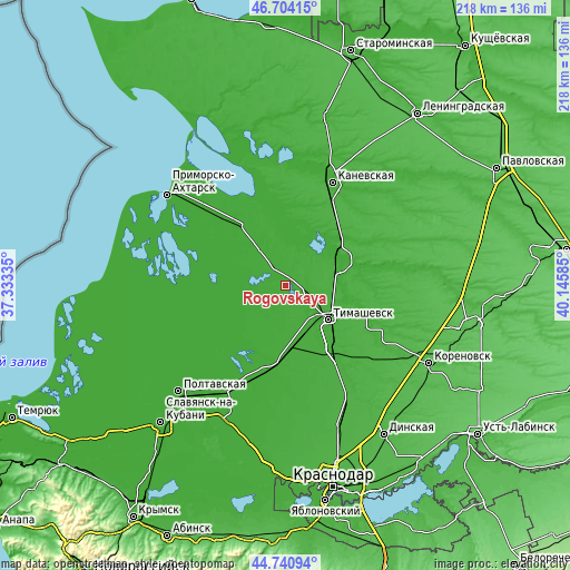 Topographic map of Rogovskaya