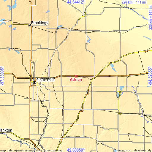 Topographic map of Adrian