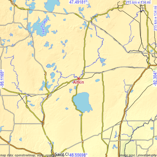 Topographic map of Aitkin