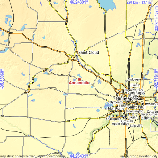 Topographic map of Annandale