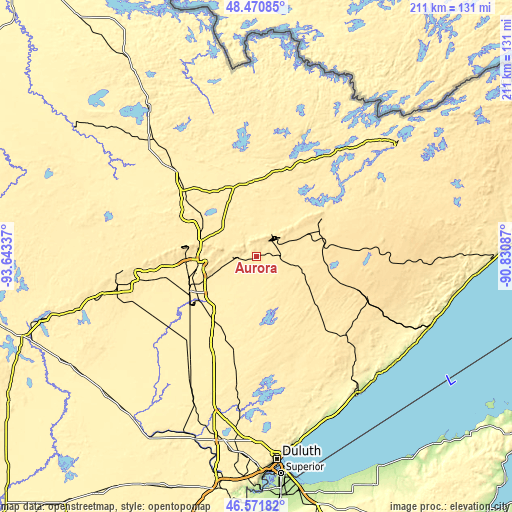 Topographic map of Aurora