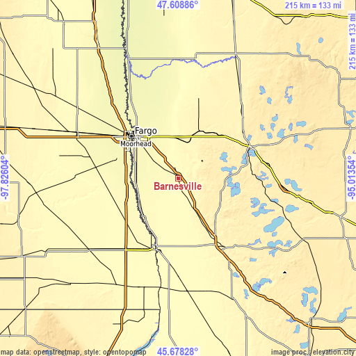 Topographic map of Barnesville