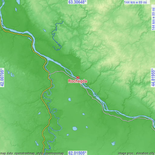 Topographic map of Rochegda