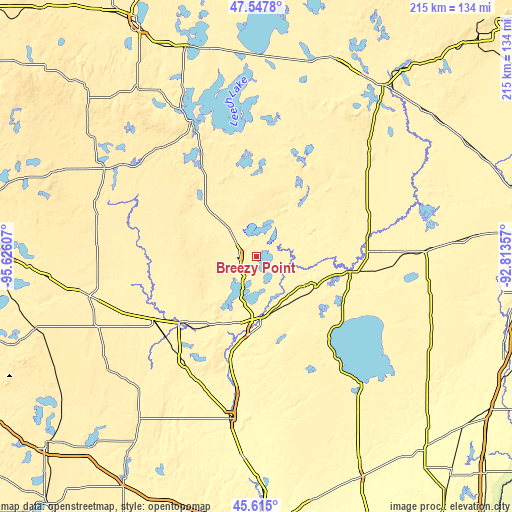 Topographic map of Breezy Point