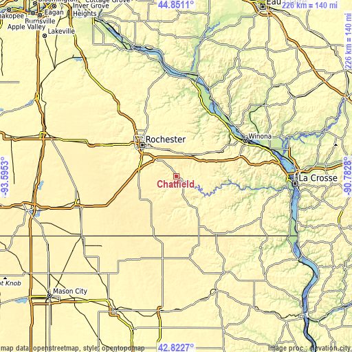 Topographic map of Chatfield