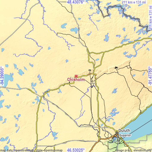 Topographic map of Chisholm