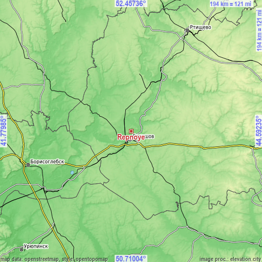 Topographic map of Repnoye