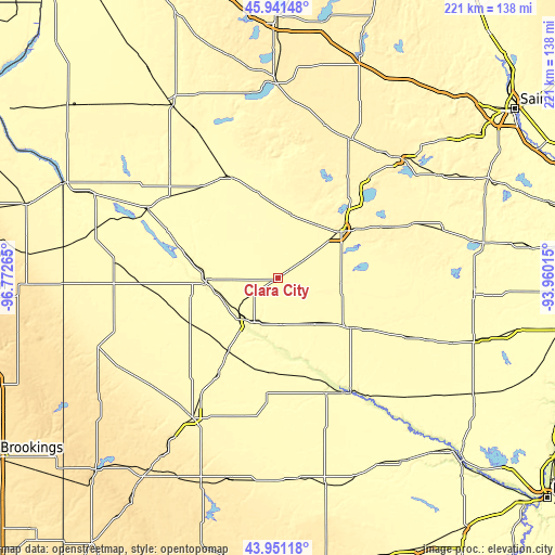 Topographic map of Clara City