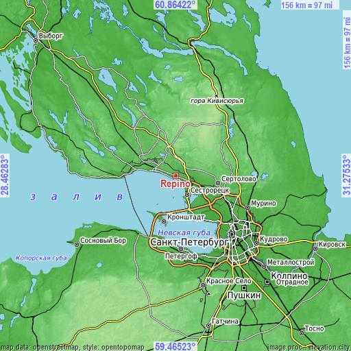 Topographic map of Repino