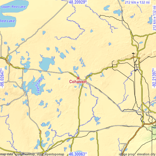 Topographic map of Cohasset