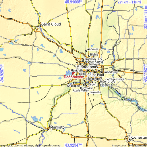 Topographic map of Deephaven