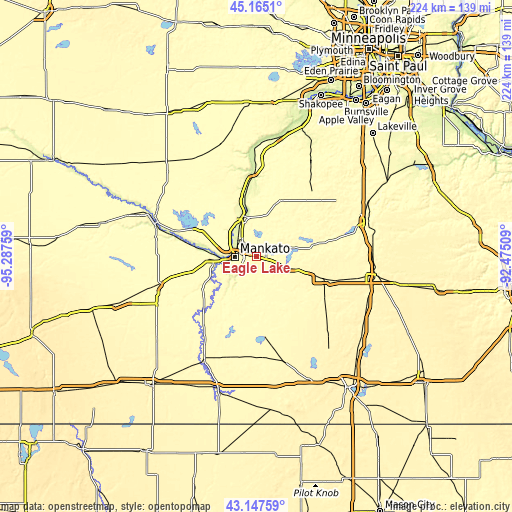 Topographic map of Eagle Lake