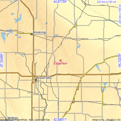 Topographic map of Edgerton