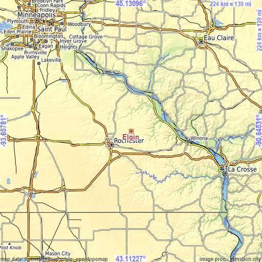 Topographic map of Elgin