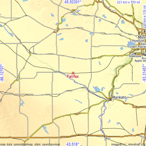 Topographic map of Fairfax