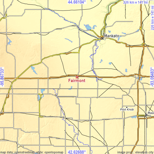 Topographic map of Fairmont