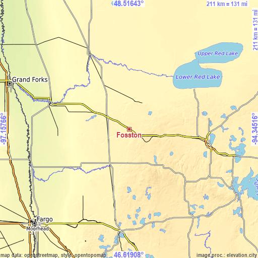 Topographic map of Fosston