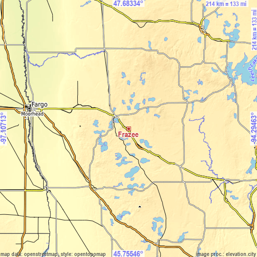 Topographic map of Frazee