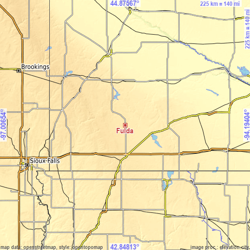 Topographic map of Fulda