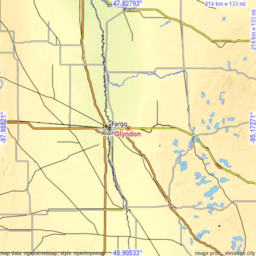 Topographic map of Glyndon