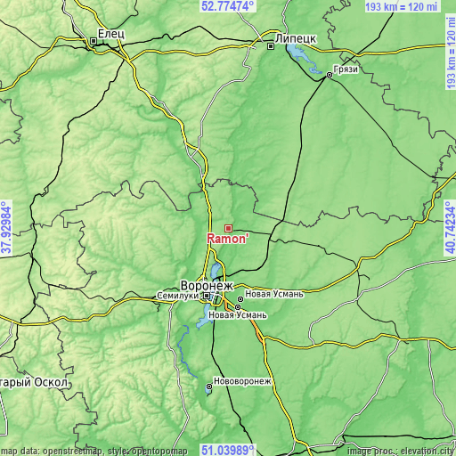 Topographic map of Ramon’