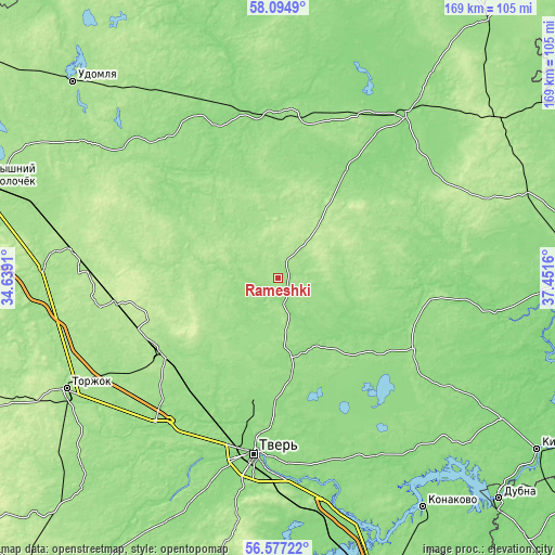 Topographic map of Rameshki