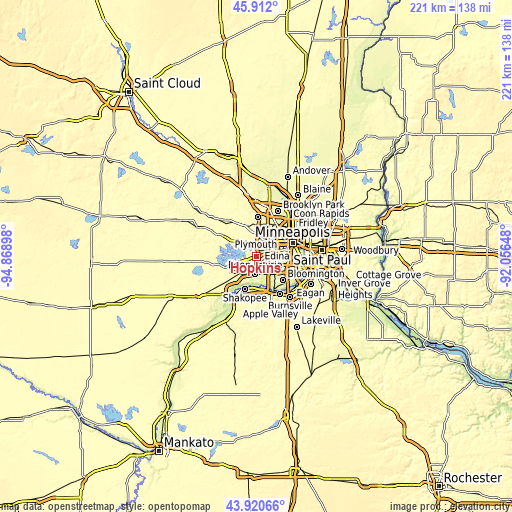 Topographic map of Hopkins