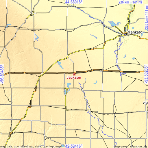 Topographic map of Jackson